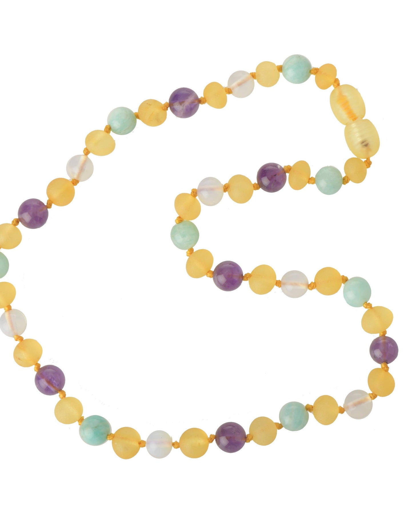 Ruwe Baltische Barnsteen Ketting – Citroen & Edelsteen Kralen | kindermaat