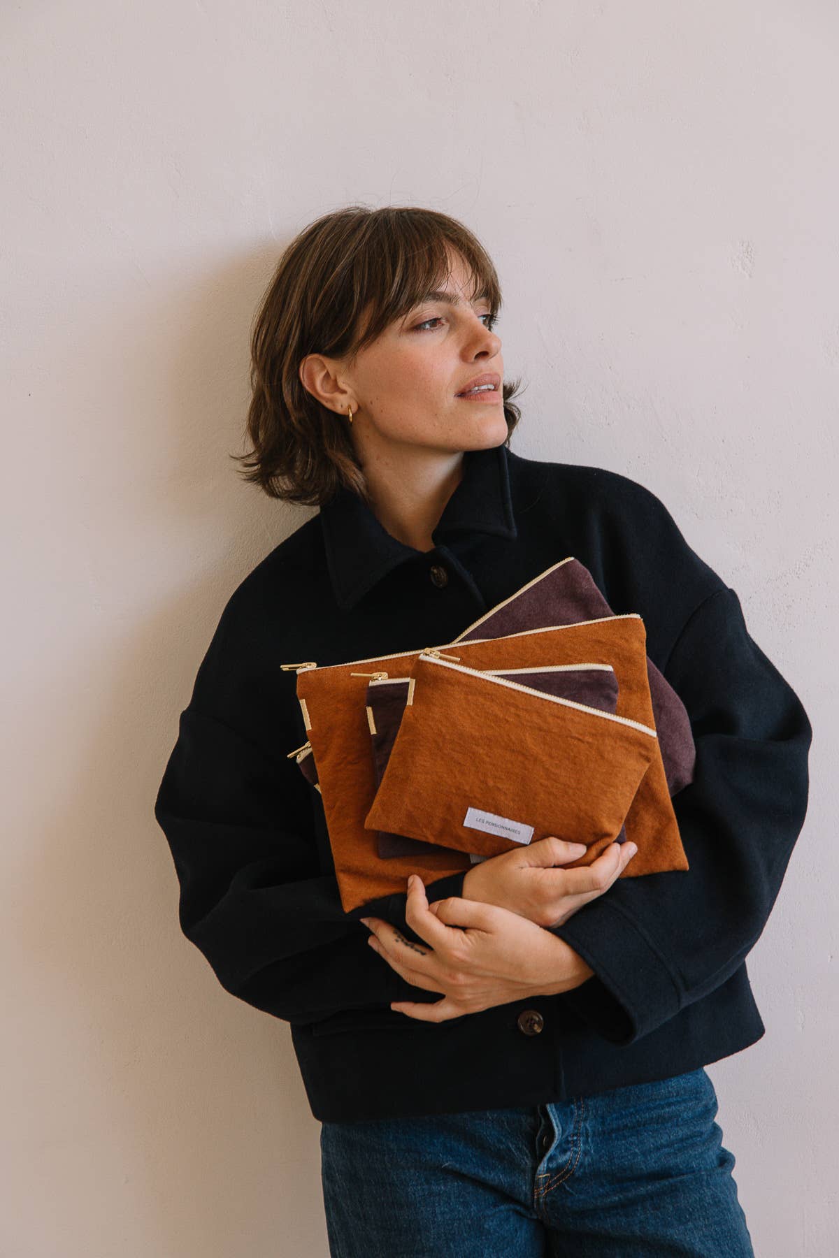 Grote Etui in Biologische Katoen | Auberginepaars