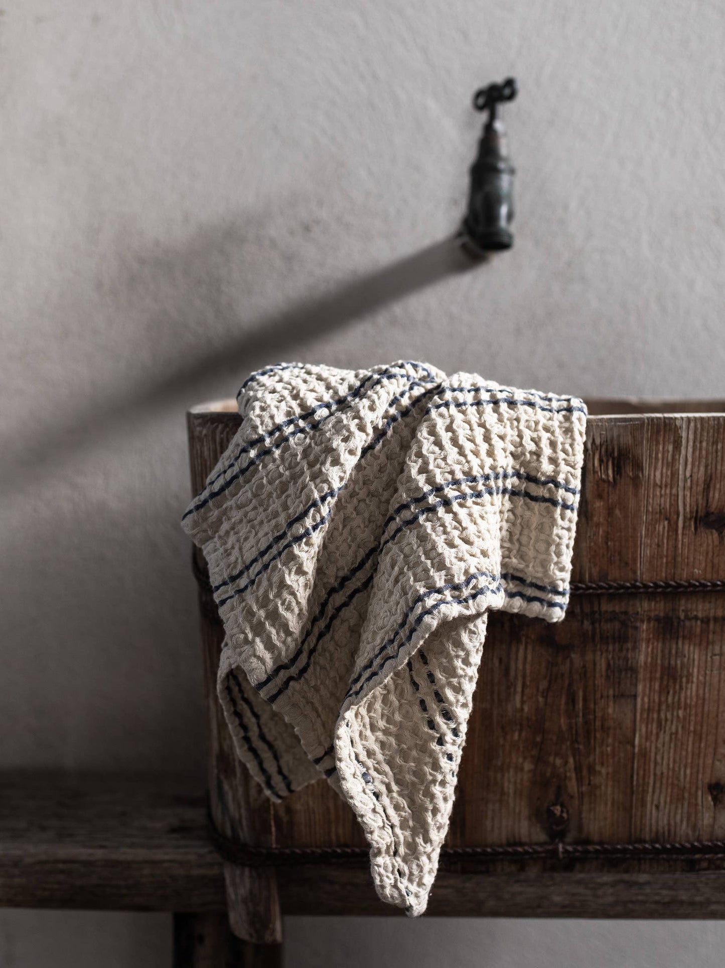 Nella wafelhanddoek - Blauw (kleine wafel)