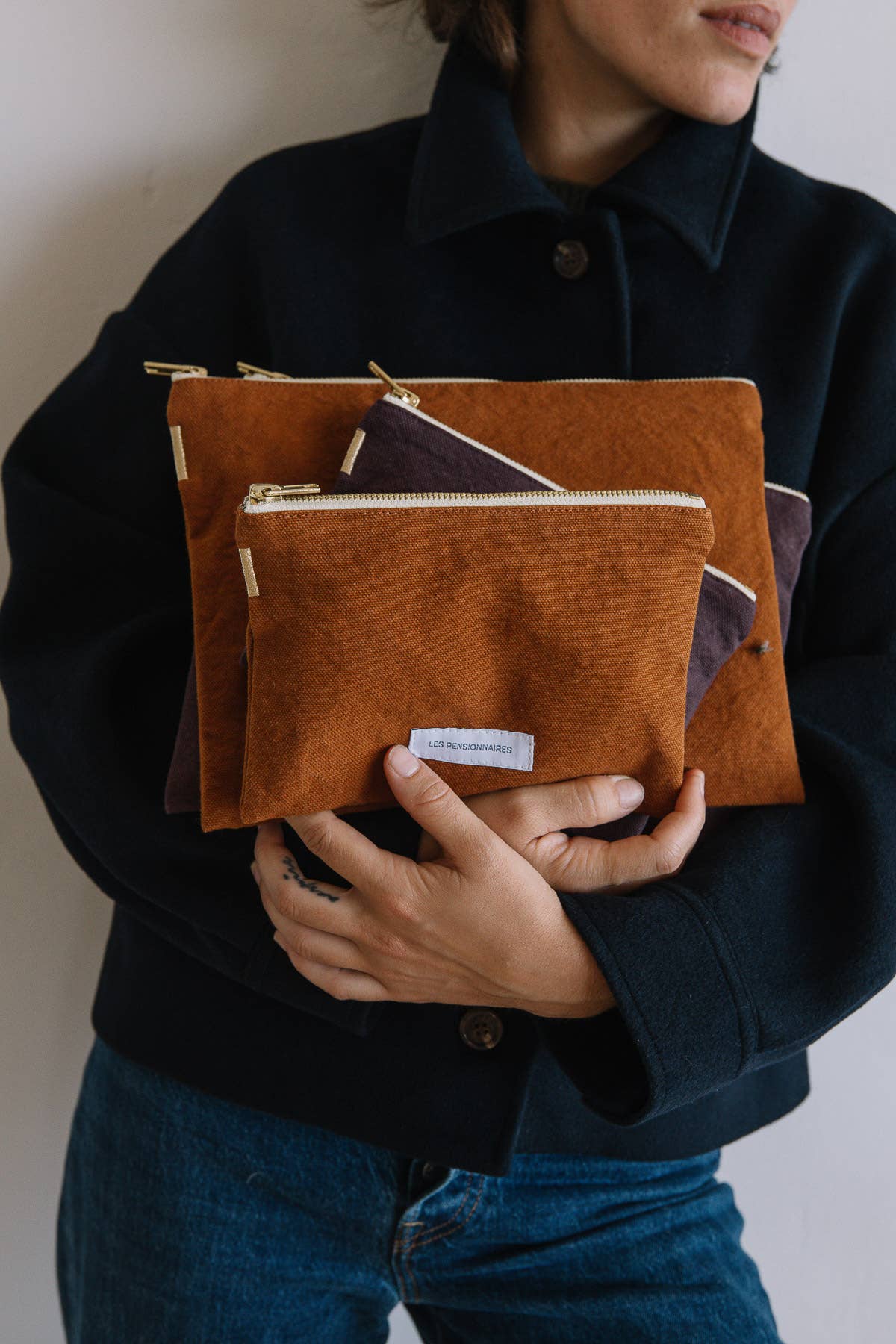 Grote Etui in Biologische Katoen | Auberginepaars