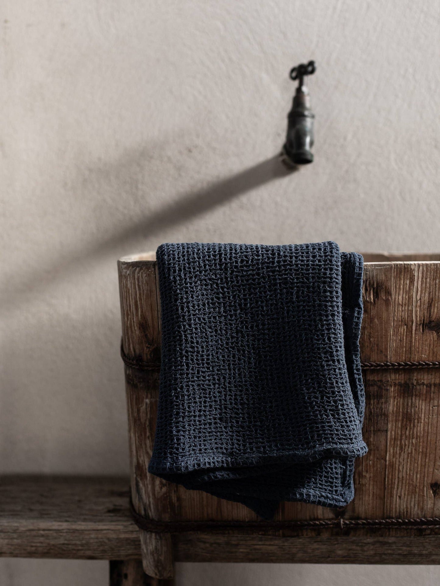 Nella wafelhanddoek - Blauw (kleine wafel)