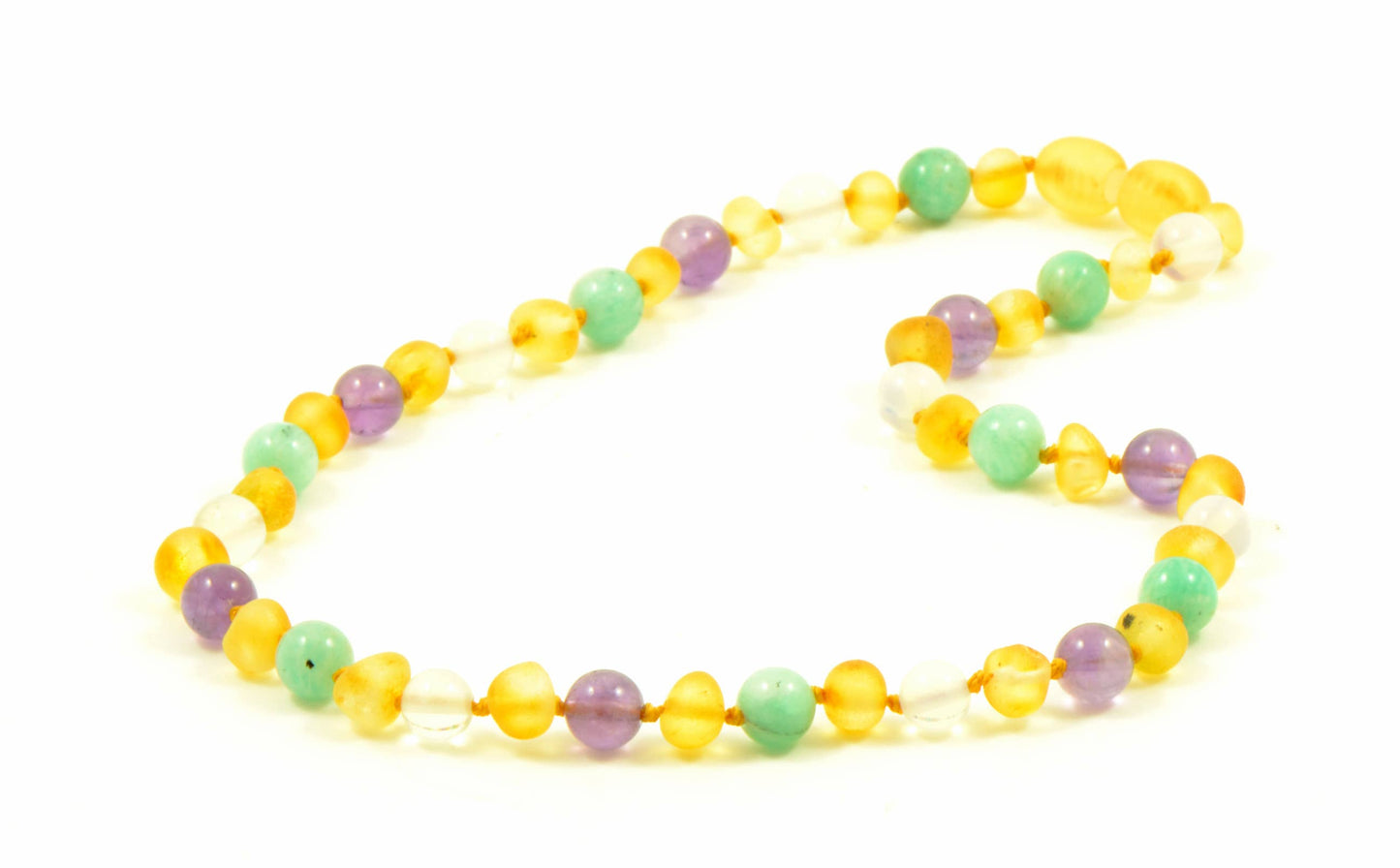 Ruwe Baltische Barnsteen Ketting – Citroen & Edelsteen Kralen | kindermaat