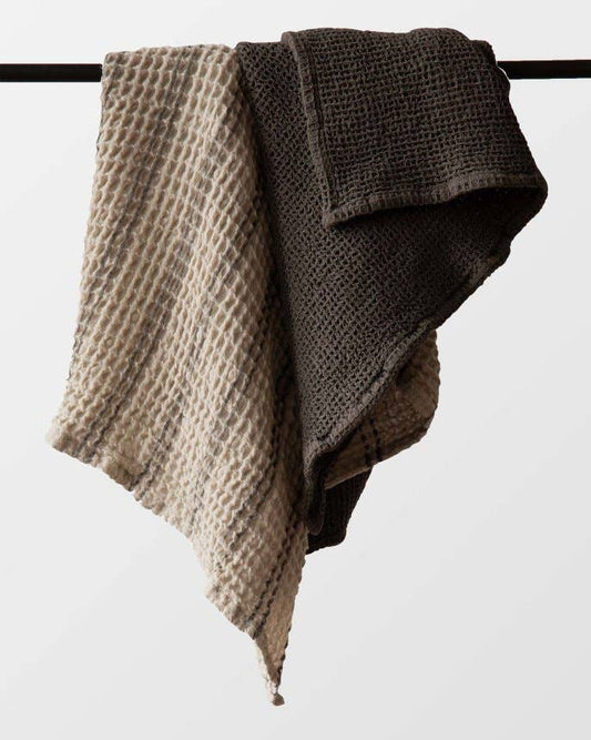 Nella wafelhanddoek | Taupe (kleine wafel)
