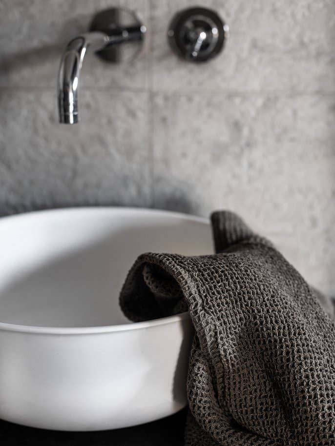 Nella wafelhanddoek | Taupe (kleine wafel)