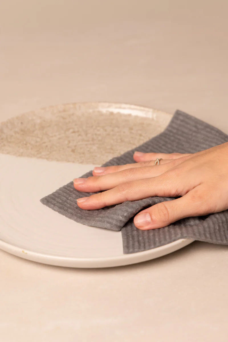 Natuurlijke sponsdoek (set van 2) - grijs
