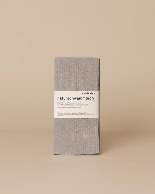 Natuurlijke sponsdoek (set van 2) - grijs